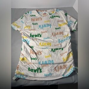 Vintage Levi's Multicolor Red Tag Logo T-Shirt Size Girls Large